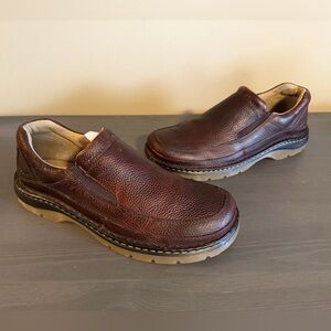 Dr. Martens Brown Leather Slip-On Loafer with Yellow Stitching